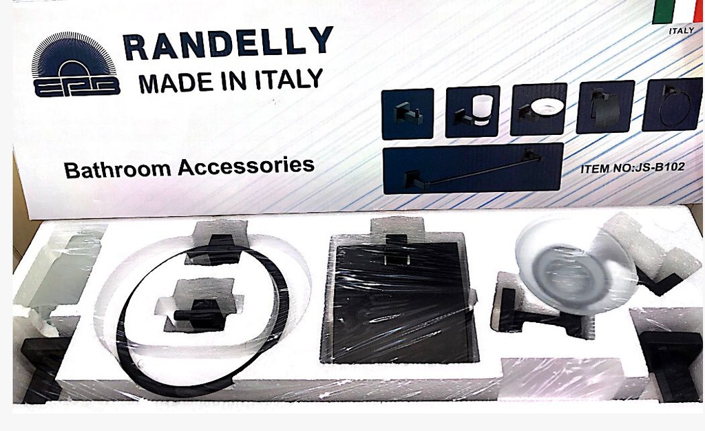 Randelly Accessories Black Square 6 Pieces -اكسسوار أسود مربع 6 قطع راندلي